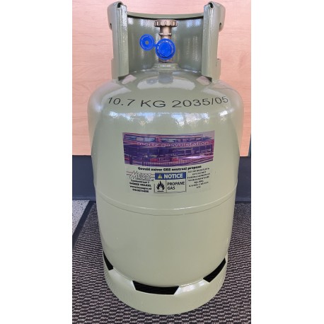 2035 gekeurde VOLLE 10,5 kg Merkloze Propaan fles overal mag die gevuld worden! Campinggas BBQ gas